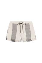 Derek Lam Derek Lam Embroidered Cotton Blend Shorts - Multicolor
