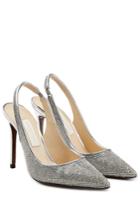 Lautre Chose Lautre Chose Embellished Leather Pumps - Silver