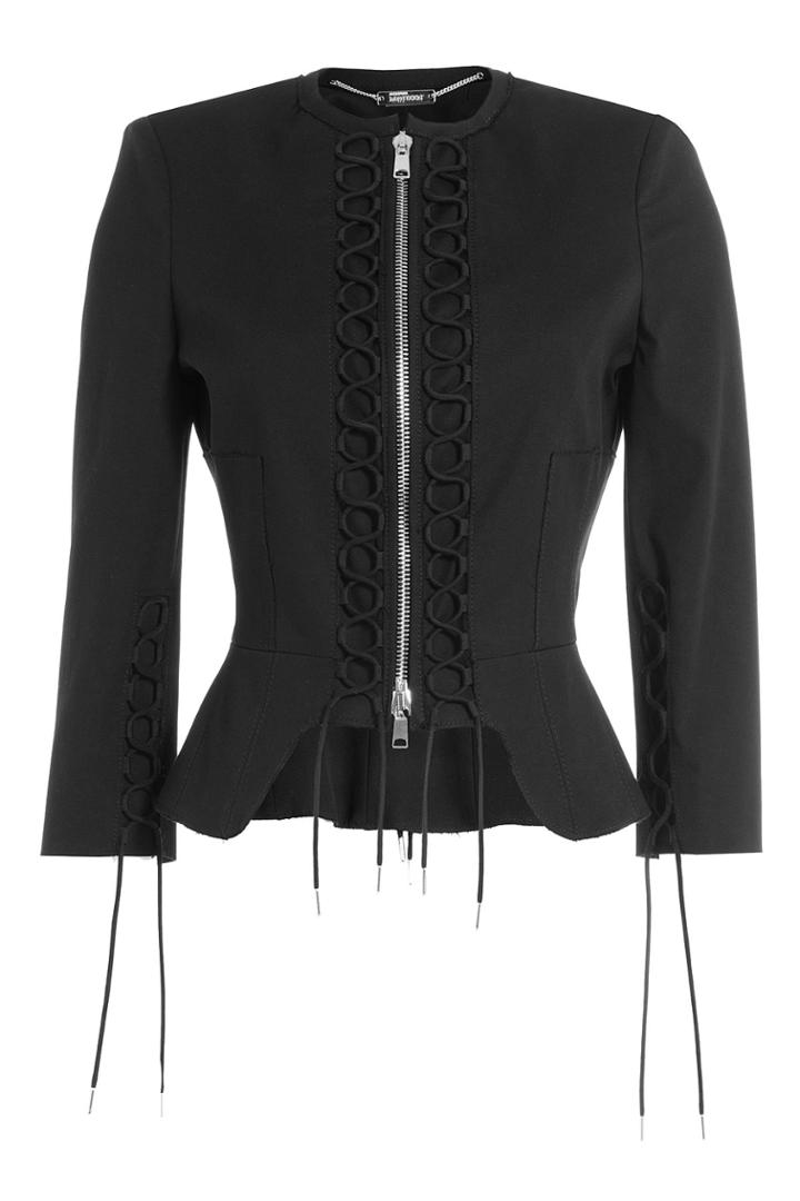 Alexander Mcqueen Alexander Mcqueen Jacket With Lace-up Detail - Black