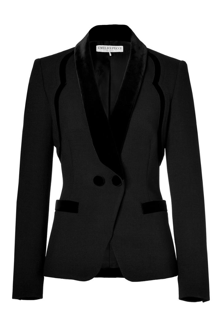 Emilio Pucci Emilio Pucci Stretch Wool Blazer - Black