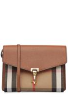 Burberry Shoes & Accessories Burberry Shoes & Accessories Shoulder Bag With Leather And Check Print Fabric - Brown