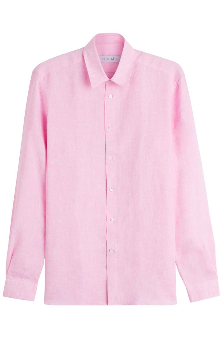 Swim With Mi Swim With Mi Slim Fit Linen Shirt - Magenta