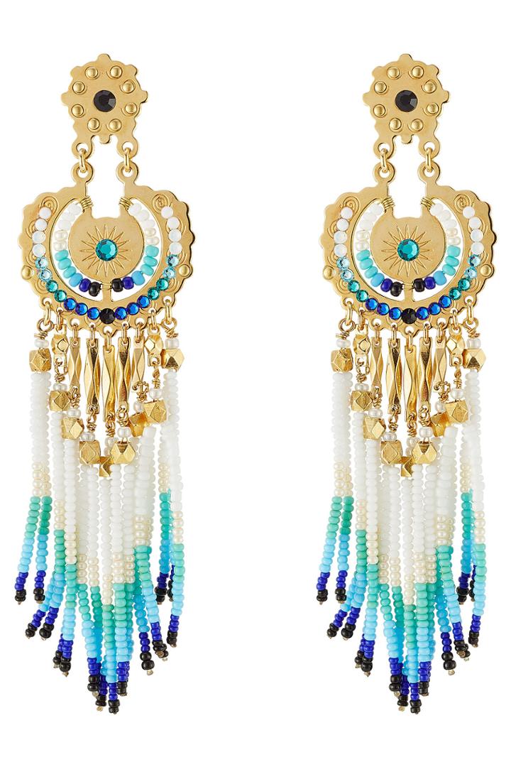 Gas Bijoux Gas Bijoux Apache Small 24kt Gold Plated Chandelier Earrings - Multicolor