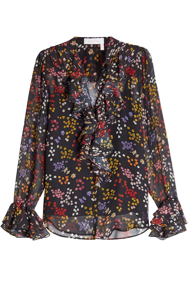 See By Chloé See By Chloé Printed Silk Chiffon Blouse