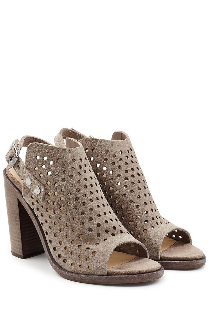 Rag & Bone Rag & Bone Perforated Suede Sandals - Grey