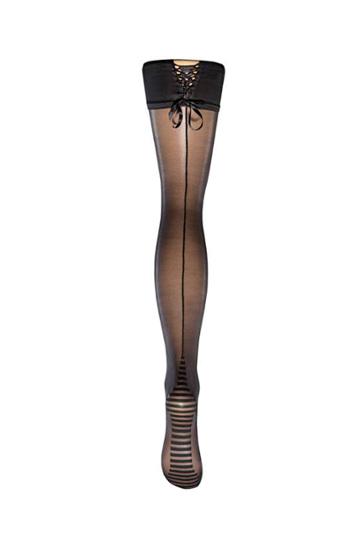 Chantal Thomass Chantal Thomass 20 Denier Stay Up Stockings With Lace-up Detail - Black