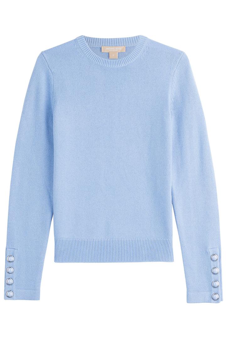 Michael Kors Michael Kors Cashmere Pullover With Buttoned Cuffs - Blue