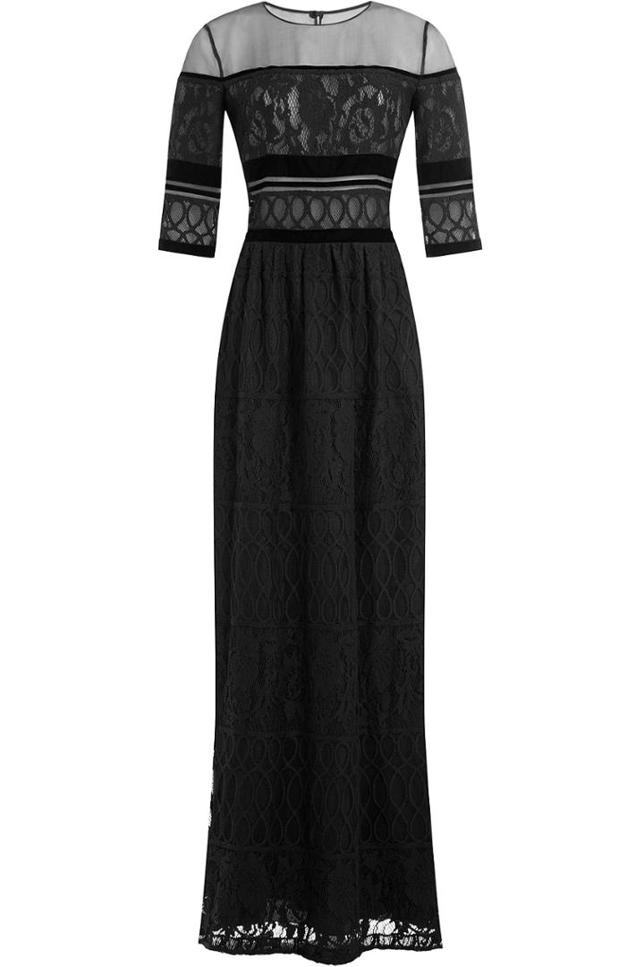Alberta Ferretti Alberta Ferretti Floor-length Dress With Lace - Black