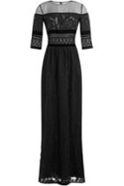 Alberta Ferretti Alberta Ferretti Floor-length Dress With Lace - Black