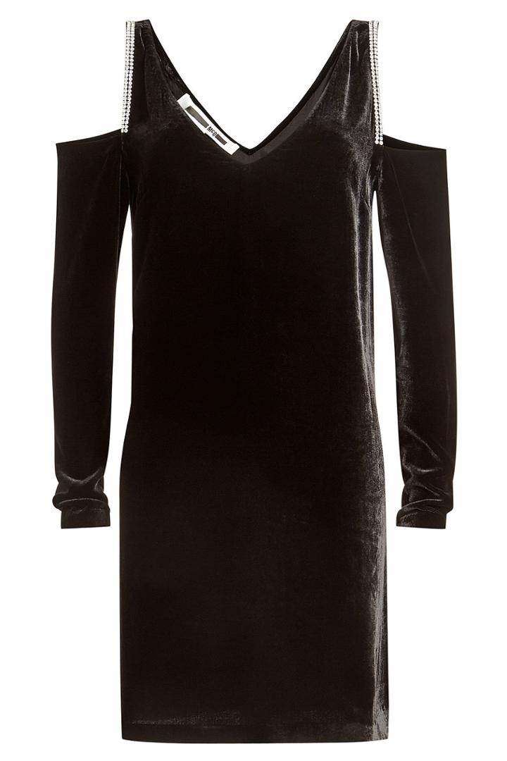 Mcq Alexander Mcqueen Mcq Alexander Mcqueen Cold Shoulder Velvet Dress With Embellishment