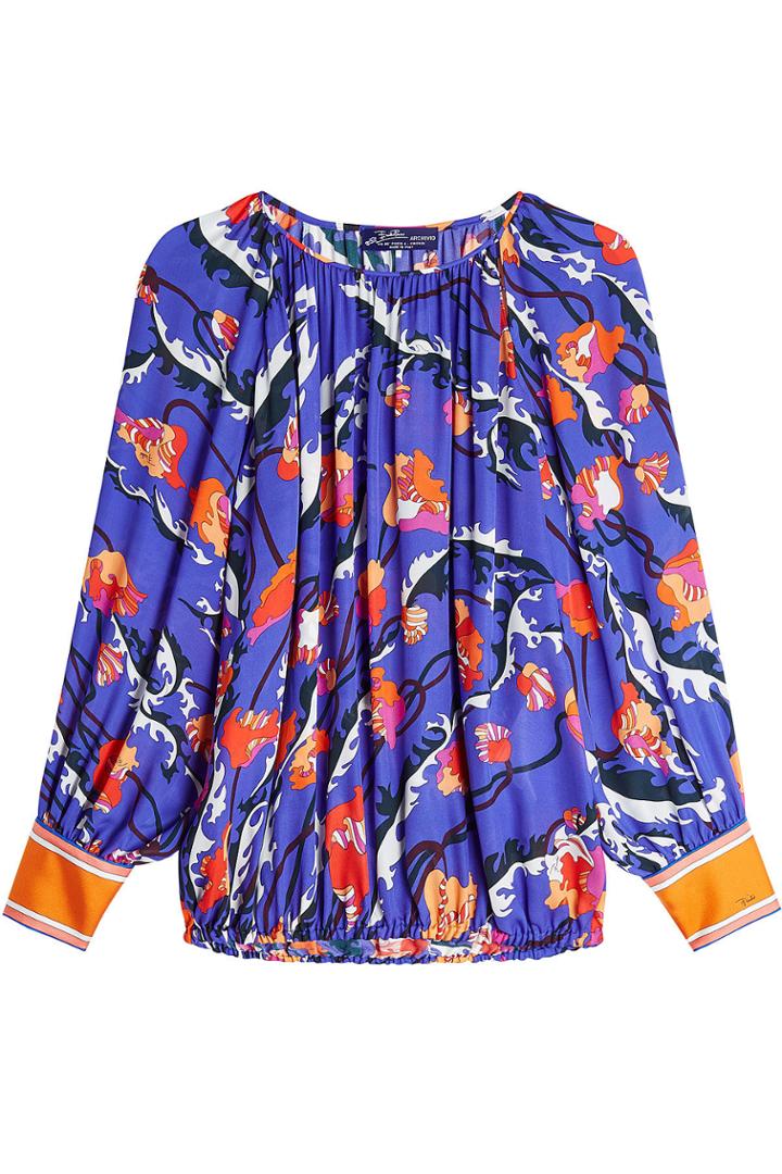 Emilio Pucci Emilio Pucci Printed Silk Blouse - Purple