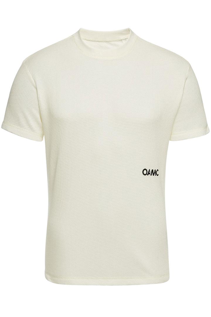 Oamc Oamc Waffle T-shirt With Cotton And Cashmere