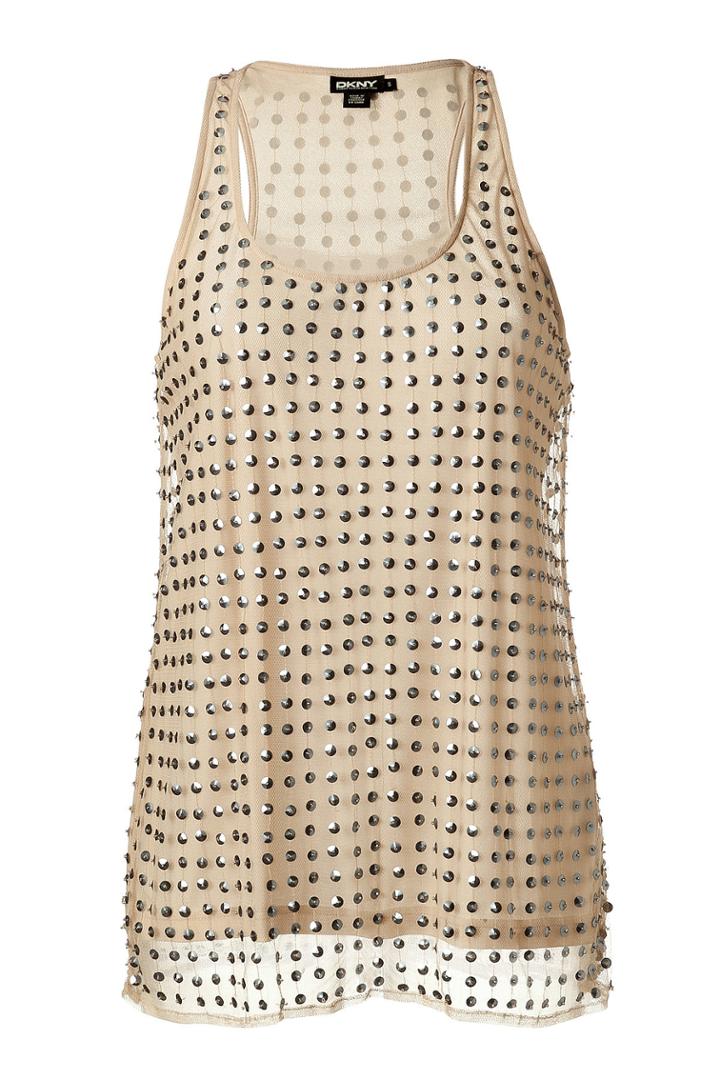 Dkny Dkny Sequin Embellished Racerback Tank Top