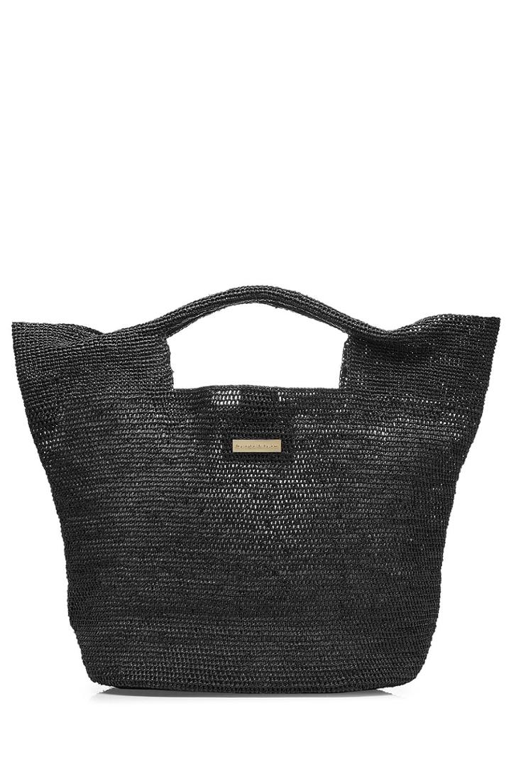 Heidi Klein Heidi Klein Grace Bay Large Raffia Bucket Bag - Black