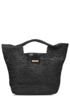 Heidi Klein Heidi Klein Grace Bay Large Raffia Bucket Bag - Black