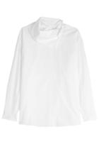Carven Carven Cotton Shirt With Fold-over Neckline - White