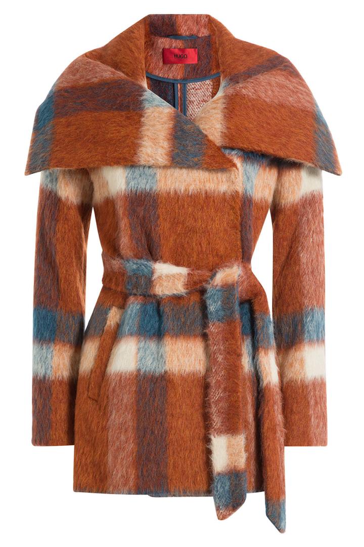 Hugo Hugo Printed Coat With Wool, Mohair And Alpaca - None