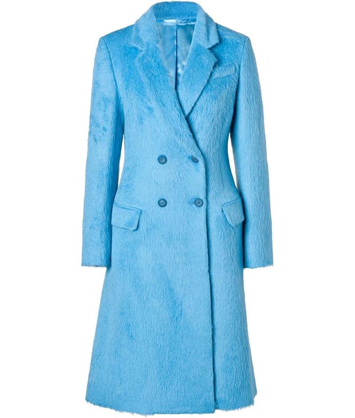 Jonathan Saunders Alpaca-wool Double-breasted Coat In Blue