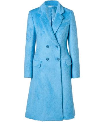 Jonathan Saunders Alpaca-wool Double-breasted Coat In Blue