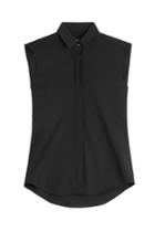 Anthony Vaccarello Anthony Vaccarello Virgin Wool Sleeveless Shirt - Black