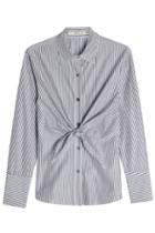 Etro Etro Striped Cotton Shirt With Knotted Front