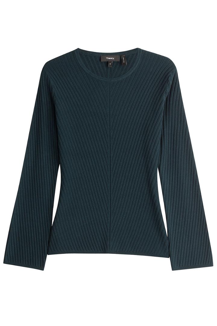 Theory Theory Diagonal Rib Pullover - Grey