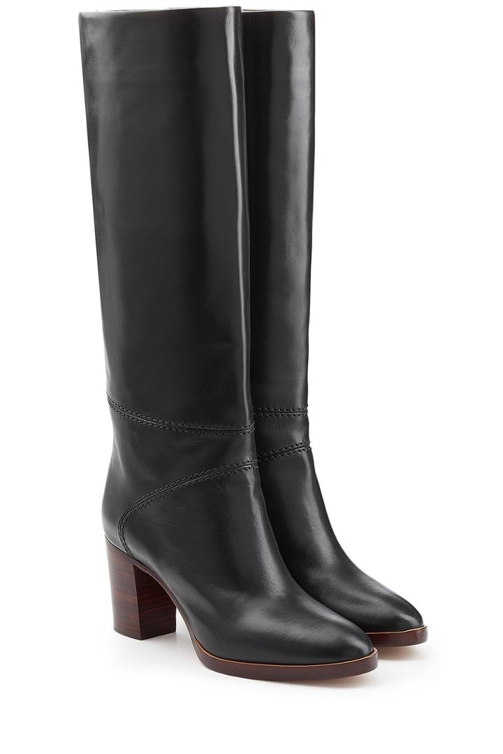 Chloé Chloé Leather Knee Boots - Black