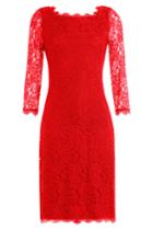Diane Von Furstenberg Diane Von Furstenberg Zarita Lace Dress - Red