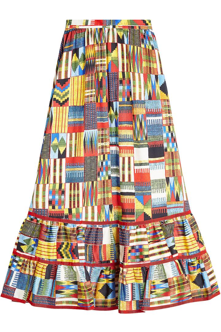 Stella Jean Stella Jean Batik Printed Cotton Skirt