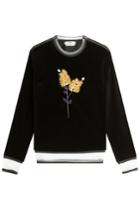 Fendi Fendi Velvet Sweatshirt With Fur - Black