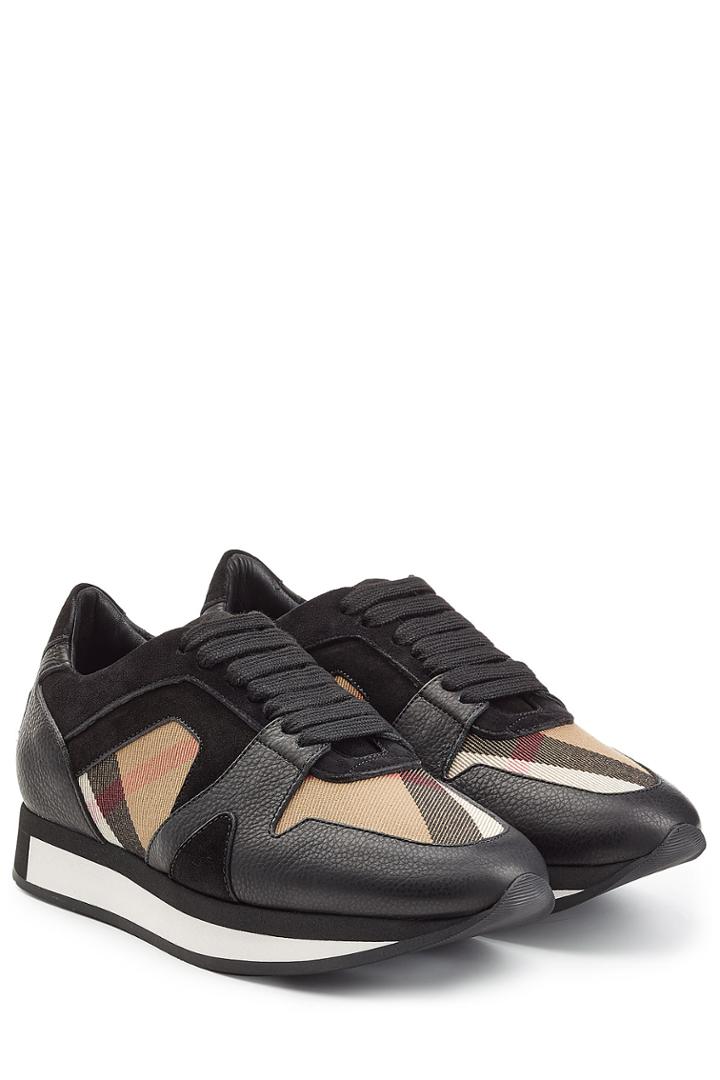 Burberry Shoes & Accessories Burberry Shoes & Accessories Leather And Suede Sneakers - Black