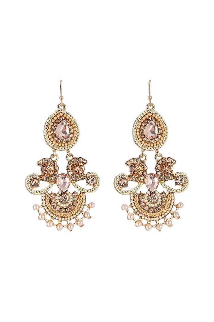 Kenneth Jay Lane Kenneth Jay Lane Crystal Embellished Chandelier Earrings - Gold