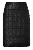 Fendi Fendi Leather/silk Chiffon Pencil Skirt