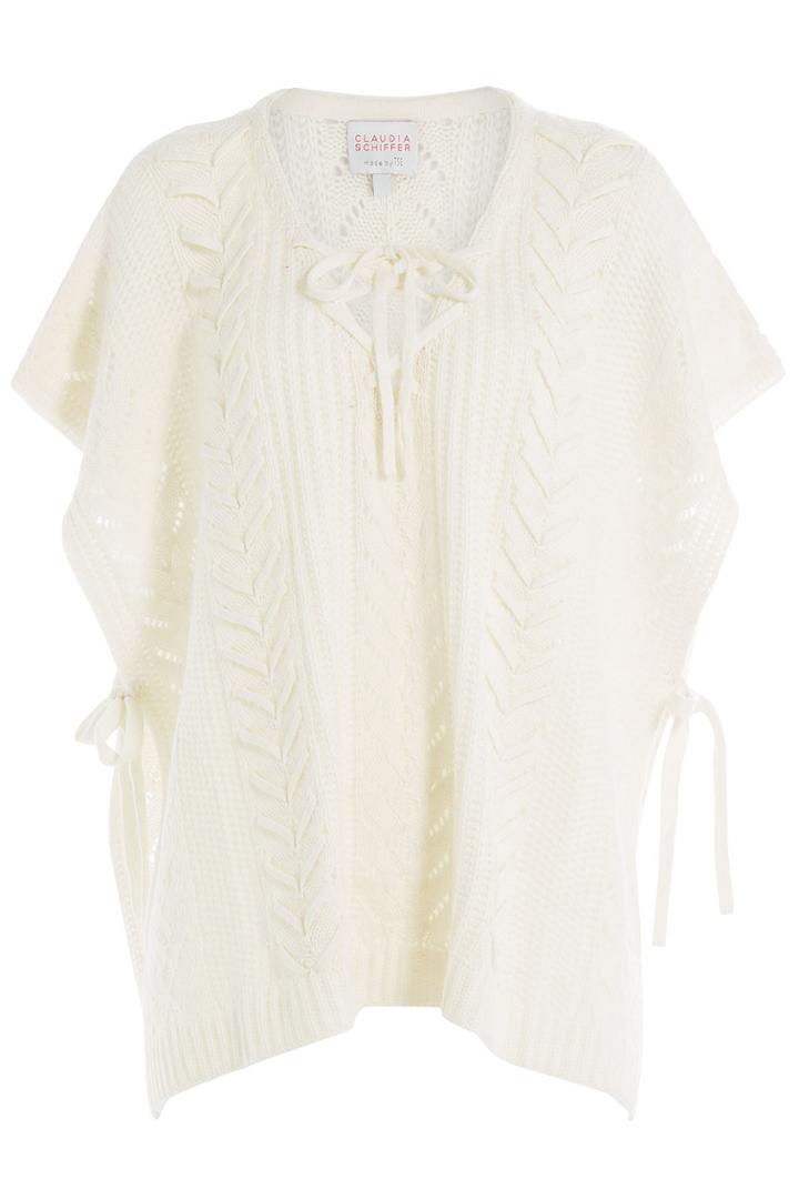 Claudia Schiffer Claudia Schiffer Wool-cashmere Poncho With Lacing