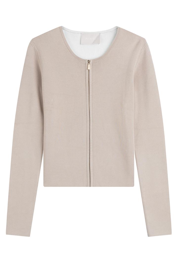 Jason Wu Jason Wu Zipped Knit Jacket - Beige