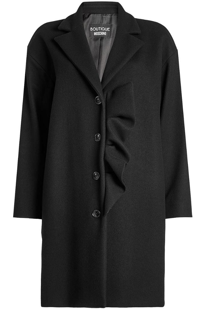 Boutique Moschino Boutique Moschino Virgin Wool Coat With Ruffle