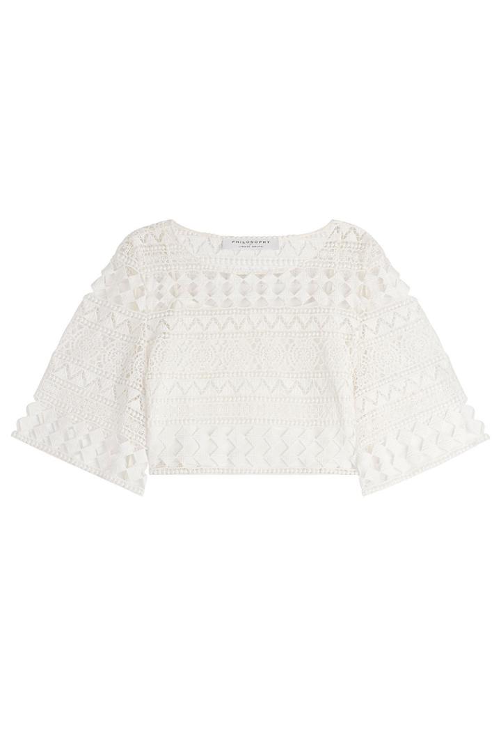 Philosophy Di Lorenzo Serafini Philosophy Di Lorenzo Serafini Crochet Lace Peasant Top - None