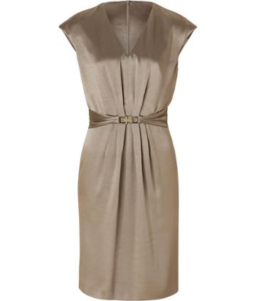 Paule Ka Gathered Waist Dress In Taupe