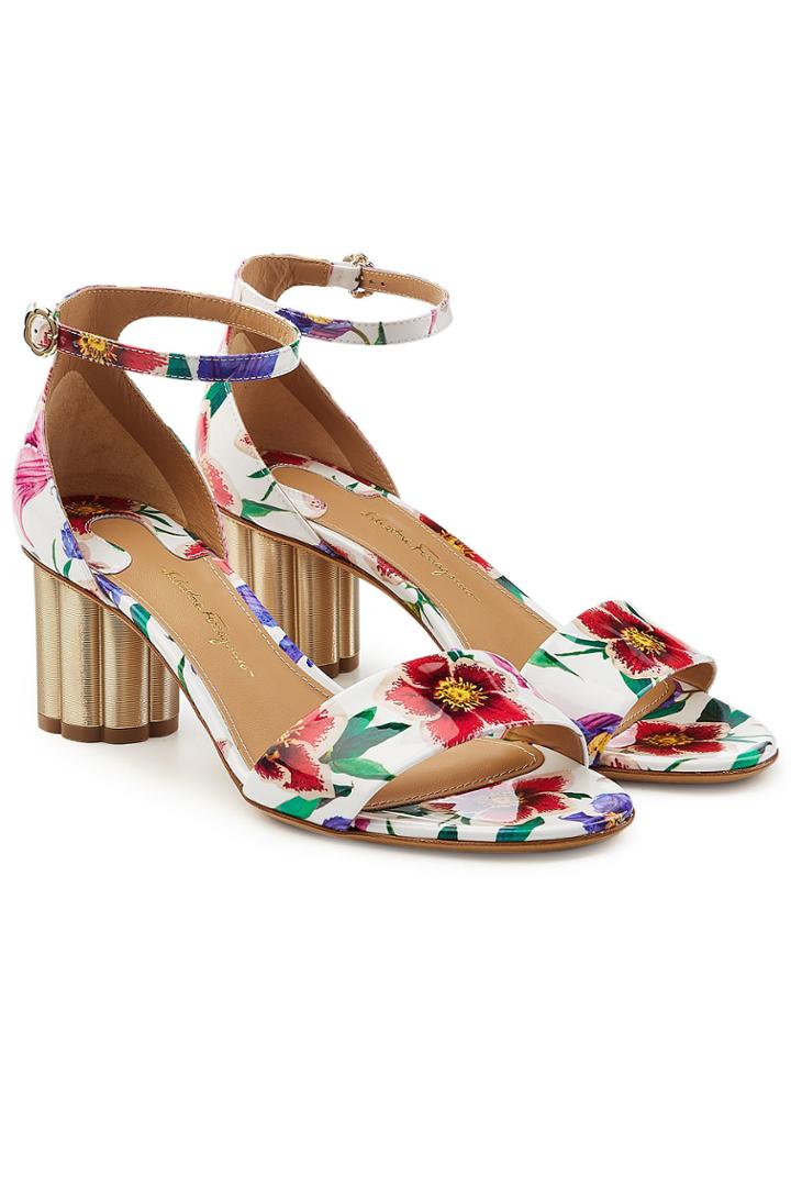 Salvatore Ferragamo Salvatore Ferragamo Eraclea Printed Patent Leather Sandals