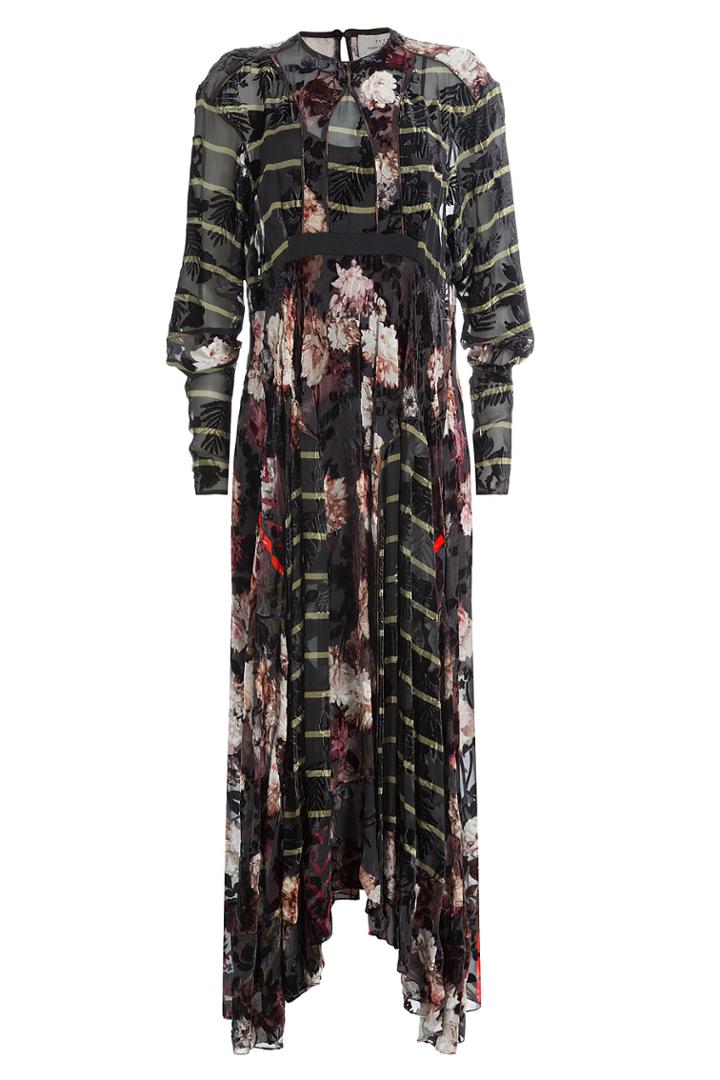 Preen By Thornton Bregazzi Preen By Thornton Bregazzi Printed Silk Dress With Velvet - Multicolor