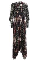 Preen By Thornton Bregazzi Preen By Thornton Bregazzi Printed Silk Dress With Velvet - Multicolor