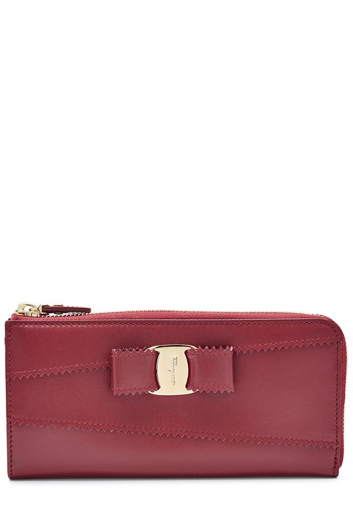 Salvatore Ferragamo Salvatore Ferragamo Miss Vara Leather Wallet - Red