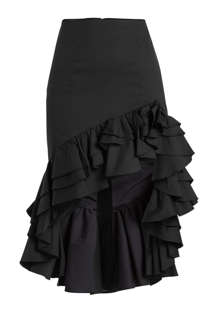 Caroline Constas Caroline Constas Ruffled Skirt In Cotton