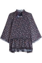 See By Chloé See By Chloé Printed Chiffon Dress With Lace