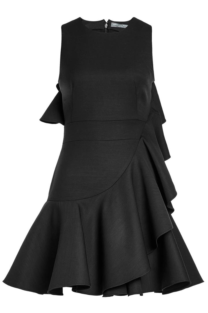 Alexander Mcqueen Alexander Mcqueen Ruffled Dress With Virgin Wool And Silk