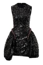 Simone Rocha Simone Rocha Patent Floral Print Dress With Structured Skirt - Black
