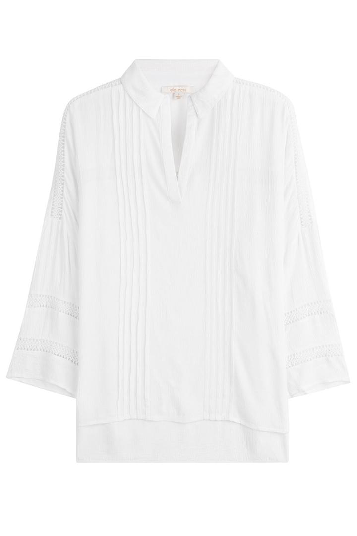 Ella Moss Ella Moss Gauze Tunic With Lace Crochet