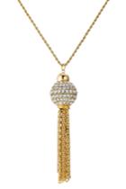 Kenneth Jay Lane Kenneth Jay Lane Jeweled Necklace With Chain Tassel - Gold