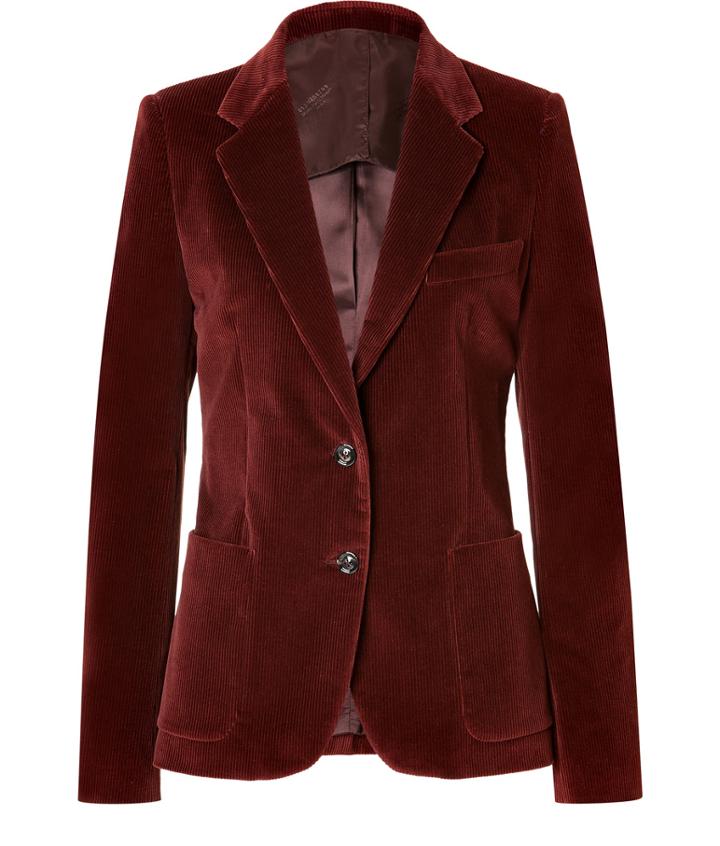 Maison Martin Margiela Cotton Stretch Corduroy Blazer In Oxblood