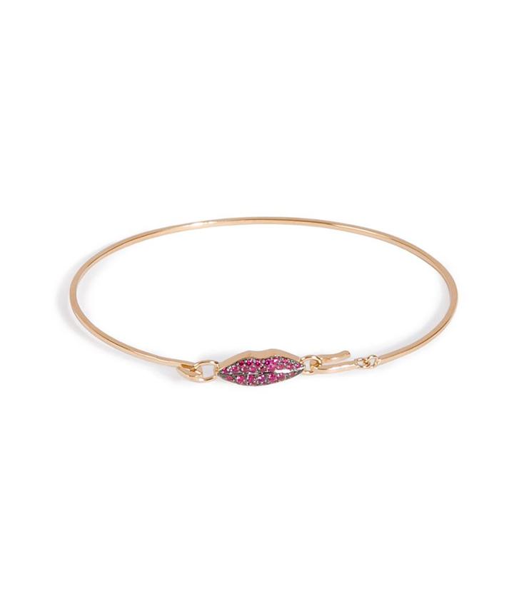 Delfina Delettrez 18kt Gold Bracelet With Ruby Lips